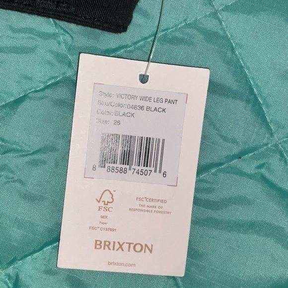 BRIXTON WOMEN'S VICTORY WIDE LEG PANTS NWT 26’’W 26’’L minimalist BTS - Picture 12 of 15